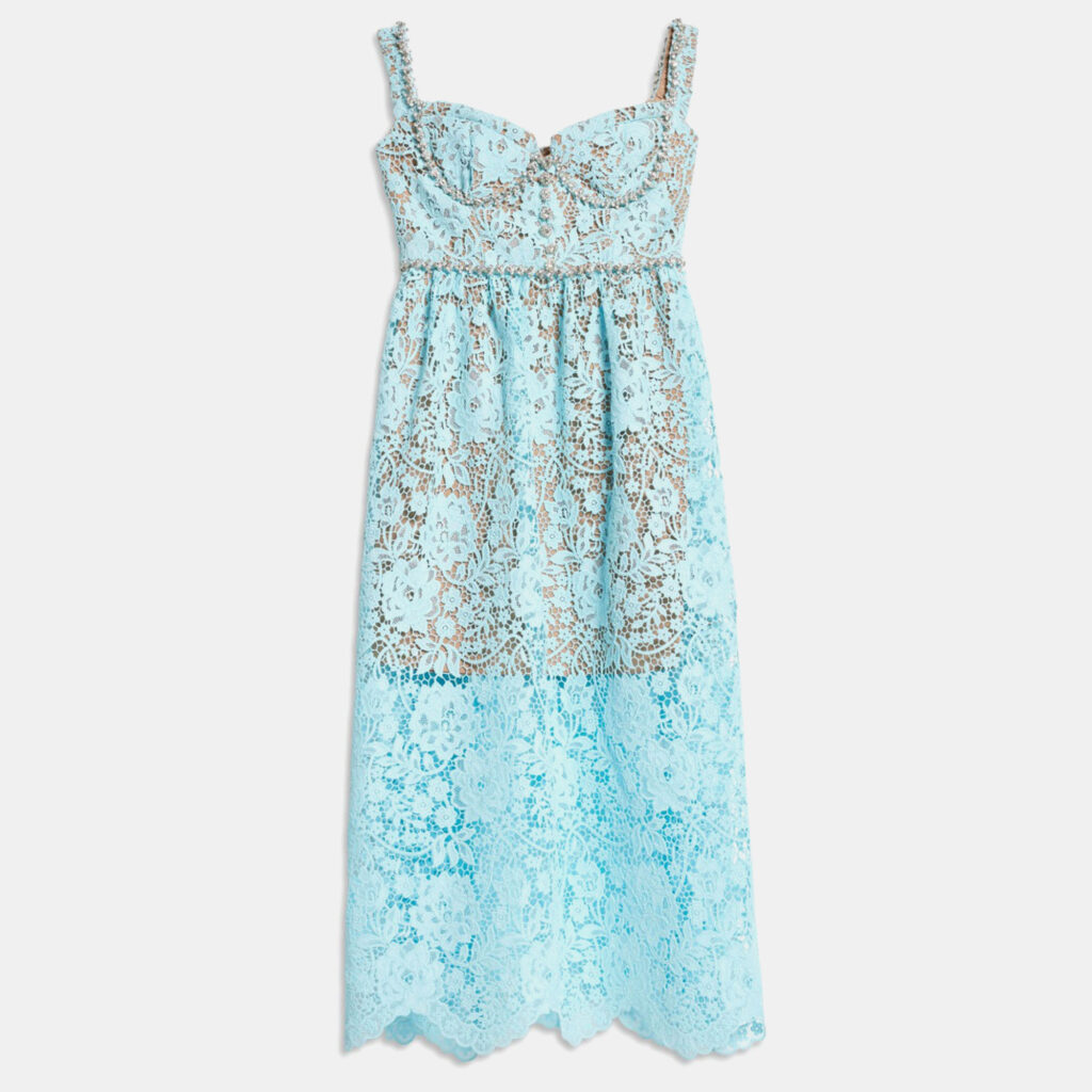 Self Potrait Blue Cord Lace Diamante Blue Lace Midi Dress Self Potrait Blue Cord Lace Diamante Blue Lace Midi Dress