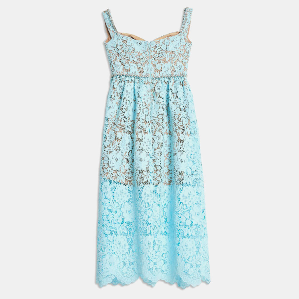 Self Potrait Blue Cord Lace Diamante Blue Lace Midi Dress Self Potrait Blue Cord Lace Diamante Blue Lace Midi Dress