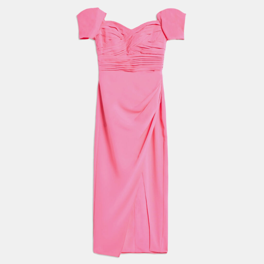 Self Potrait Bright Pink Iris Cotton Midi Dress Self Potrait Bright Pink Iris Cotton Midi Dress
