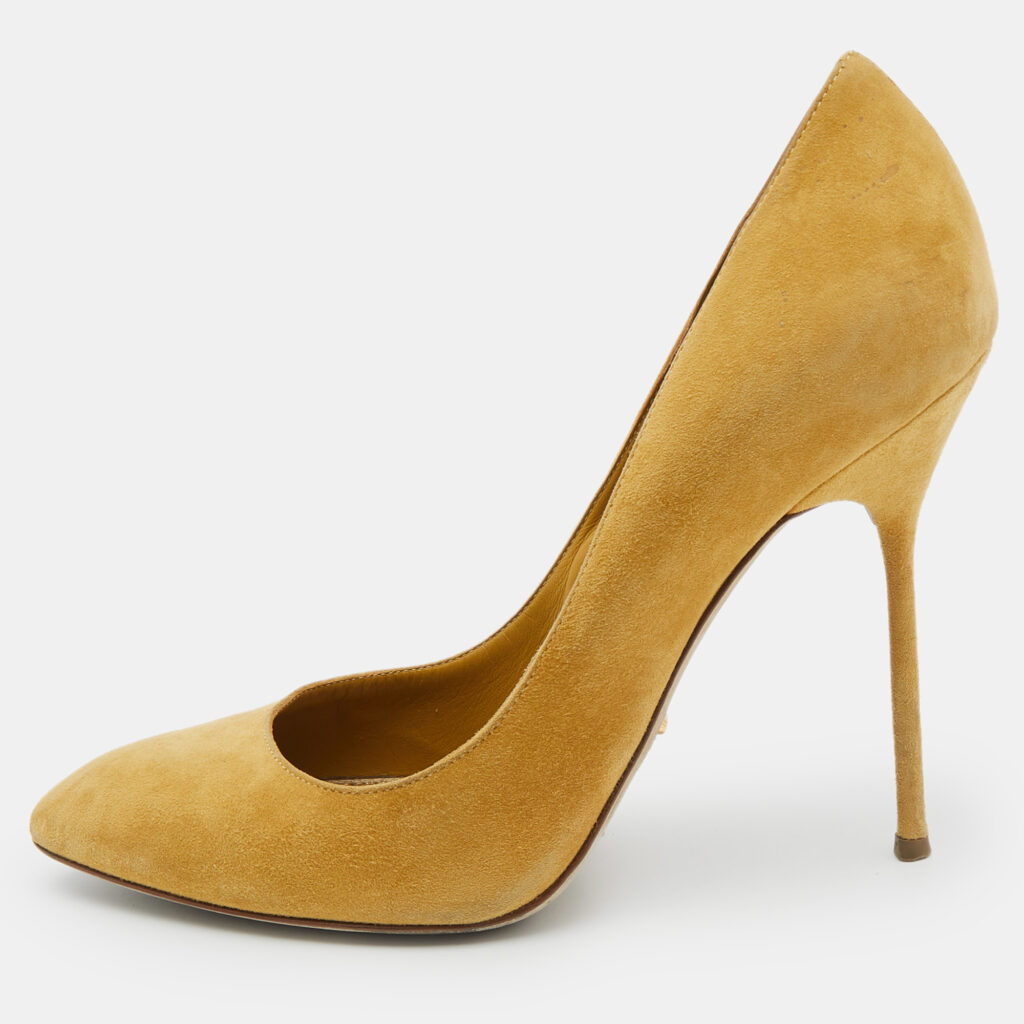 Sergio Rossi Mustard Yellow Suede Pumps Size 39.5 Sergio Rossi Mustard Yellow Suede Pumps Size 39.5