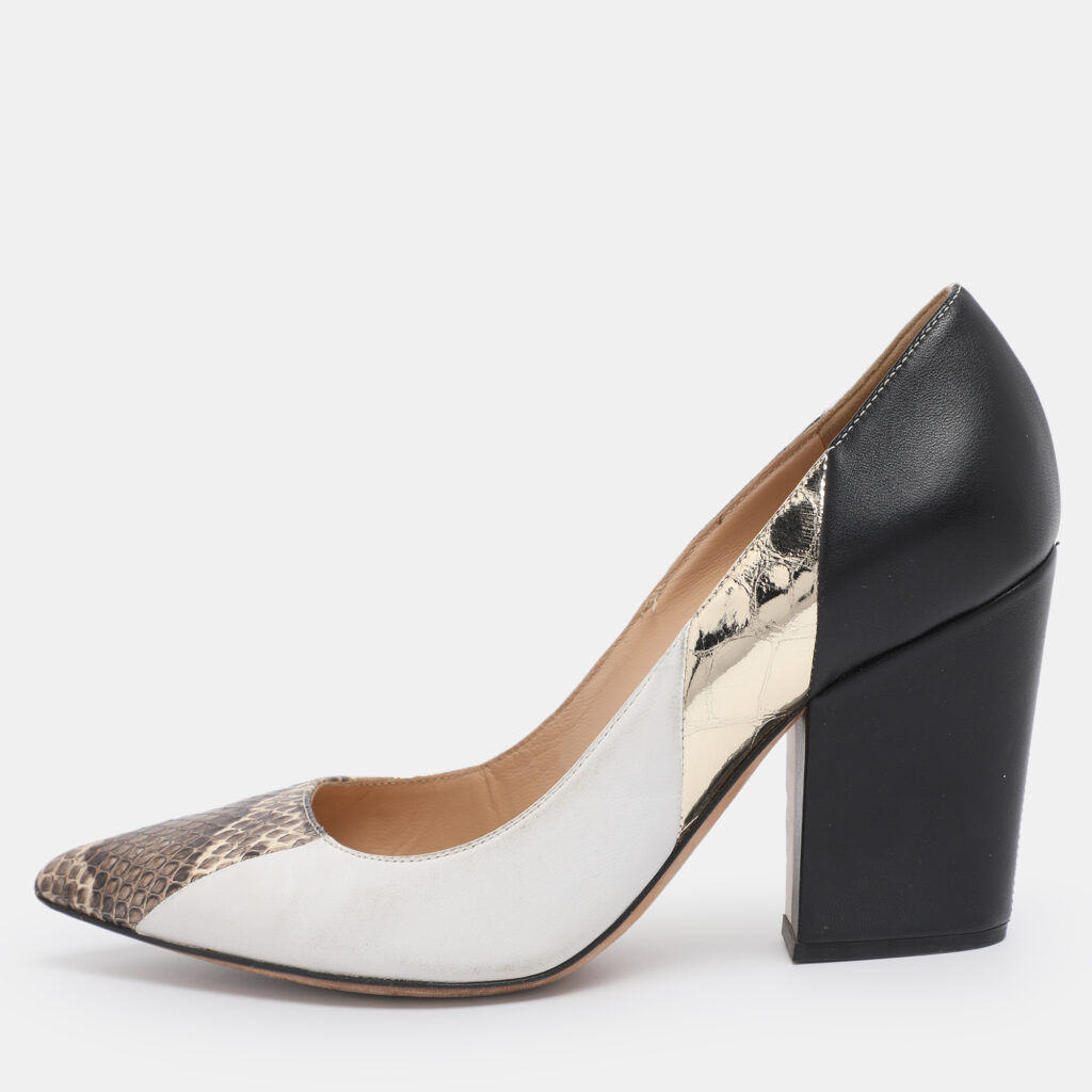 Sergio Rossi Multicolor Leather and Python Pumps Size 36.5 Sergio Rossi Multicolor Leather and Python Pumps Size 36.5