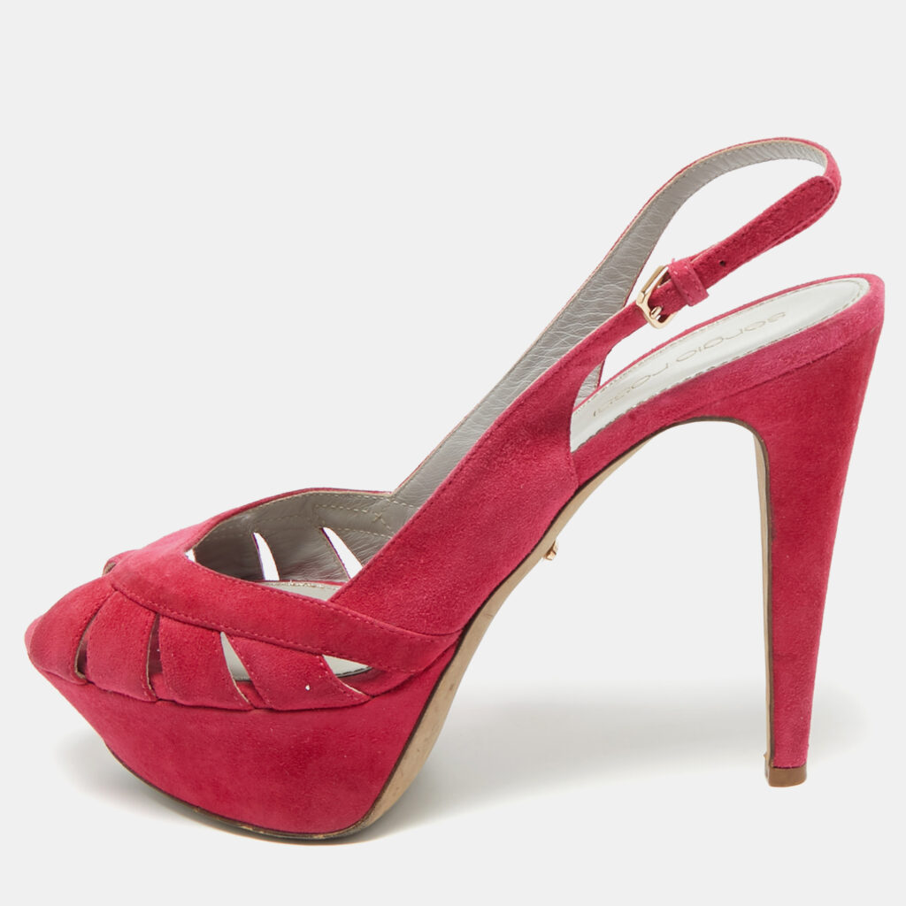luxury-women-sergio-rossi-used-shoes-p1217369-001-1.jpg Sergio Rossi Pink Suede Platform Slingback Sandals Size 38.5