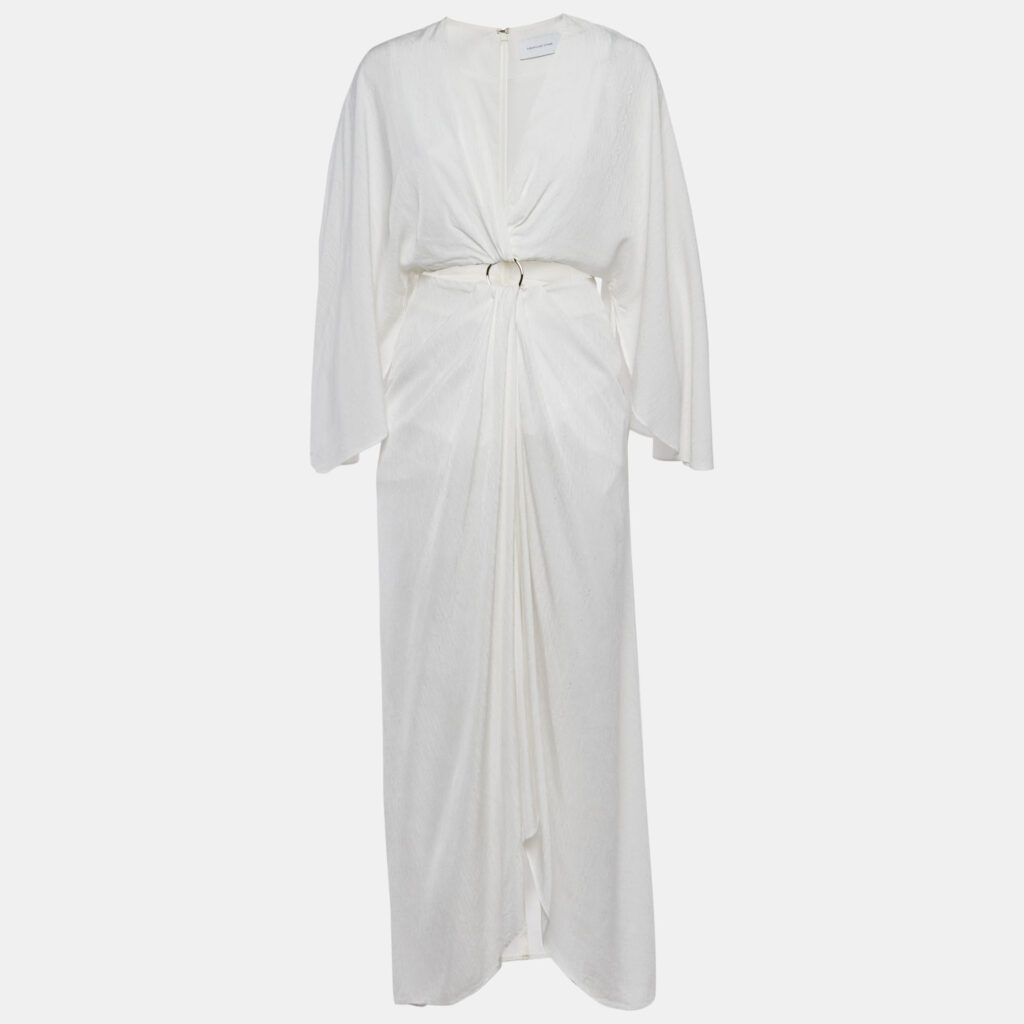 Significant Other White Textured Crepe Provence Cutout Maxi Dress S