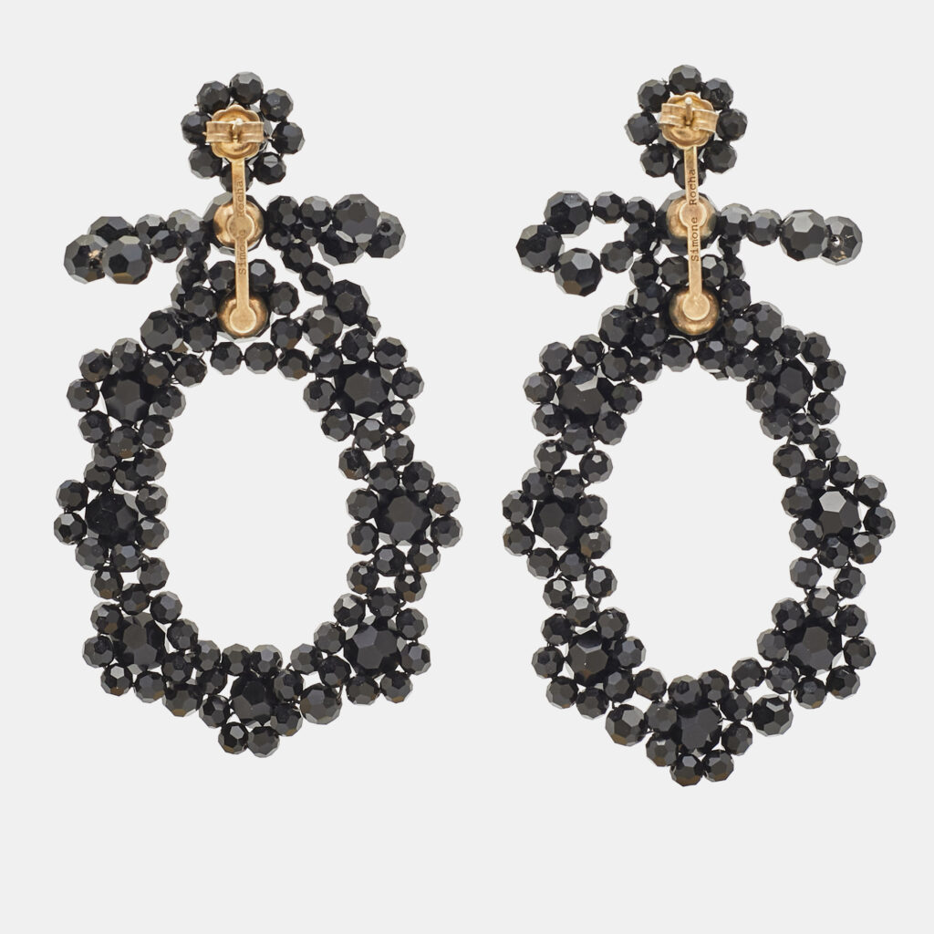 Simone Rocha Black Beaded Gold Tone Earrings Simone Rocha Black Beaded Gold Tone Earrings