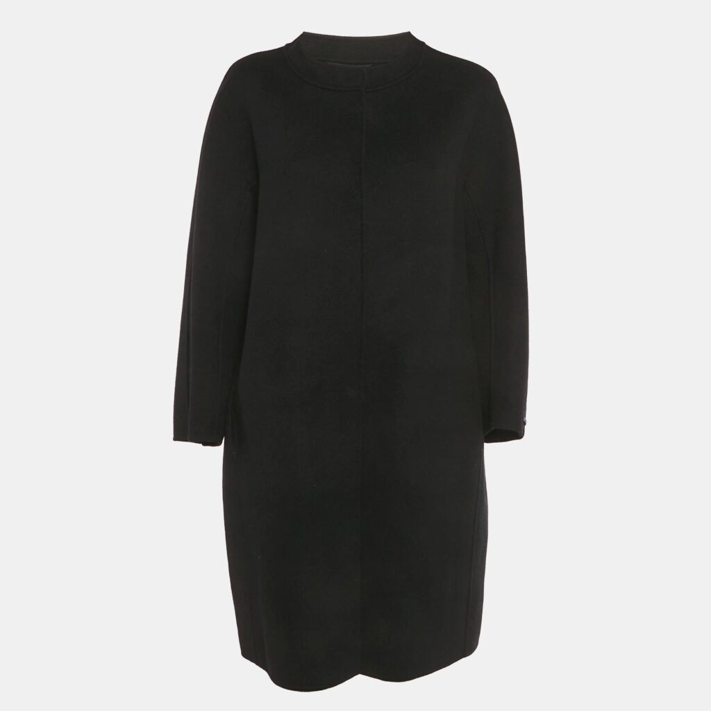 luxury-women-smax-mara-used-clothes-p1224692-001-1.jpg S'Max Mara Black Felt Mid-Length Coat L
