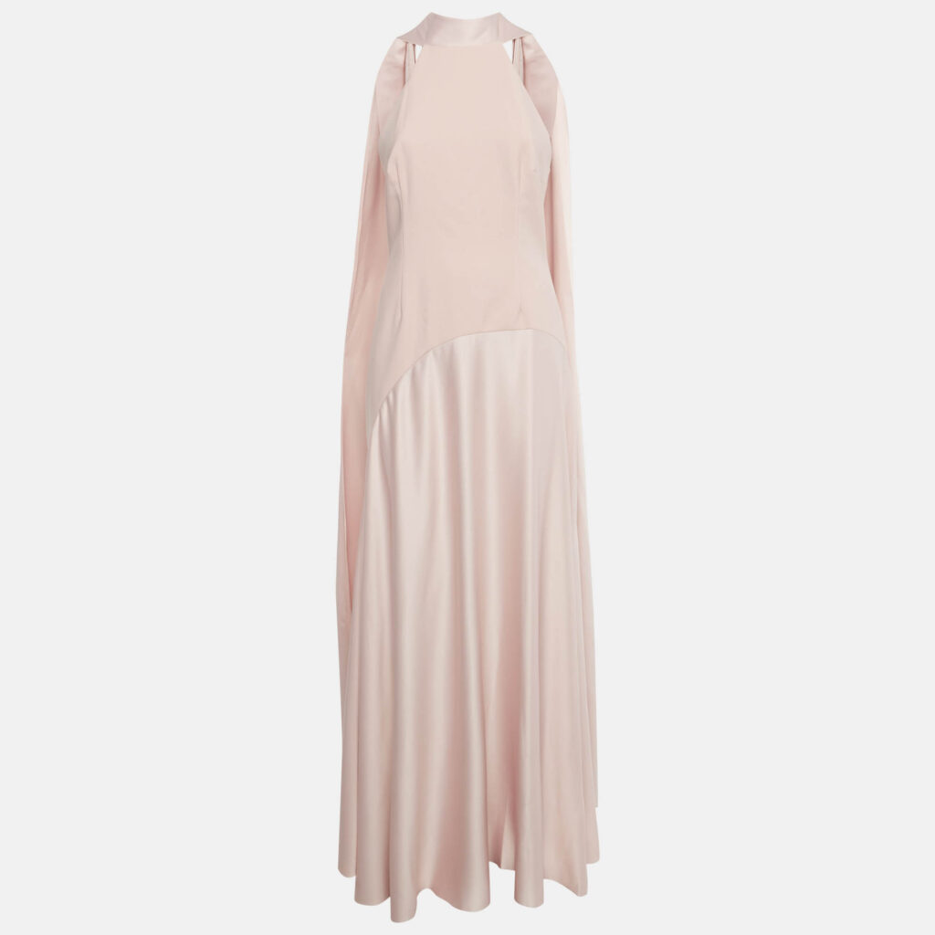 Solace London Pink Crepe Scarf- Neck Detail Cece Maxi Dress M Solace London Pink Crepe Scarf- Neck Detail Cece Maxi Dress M