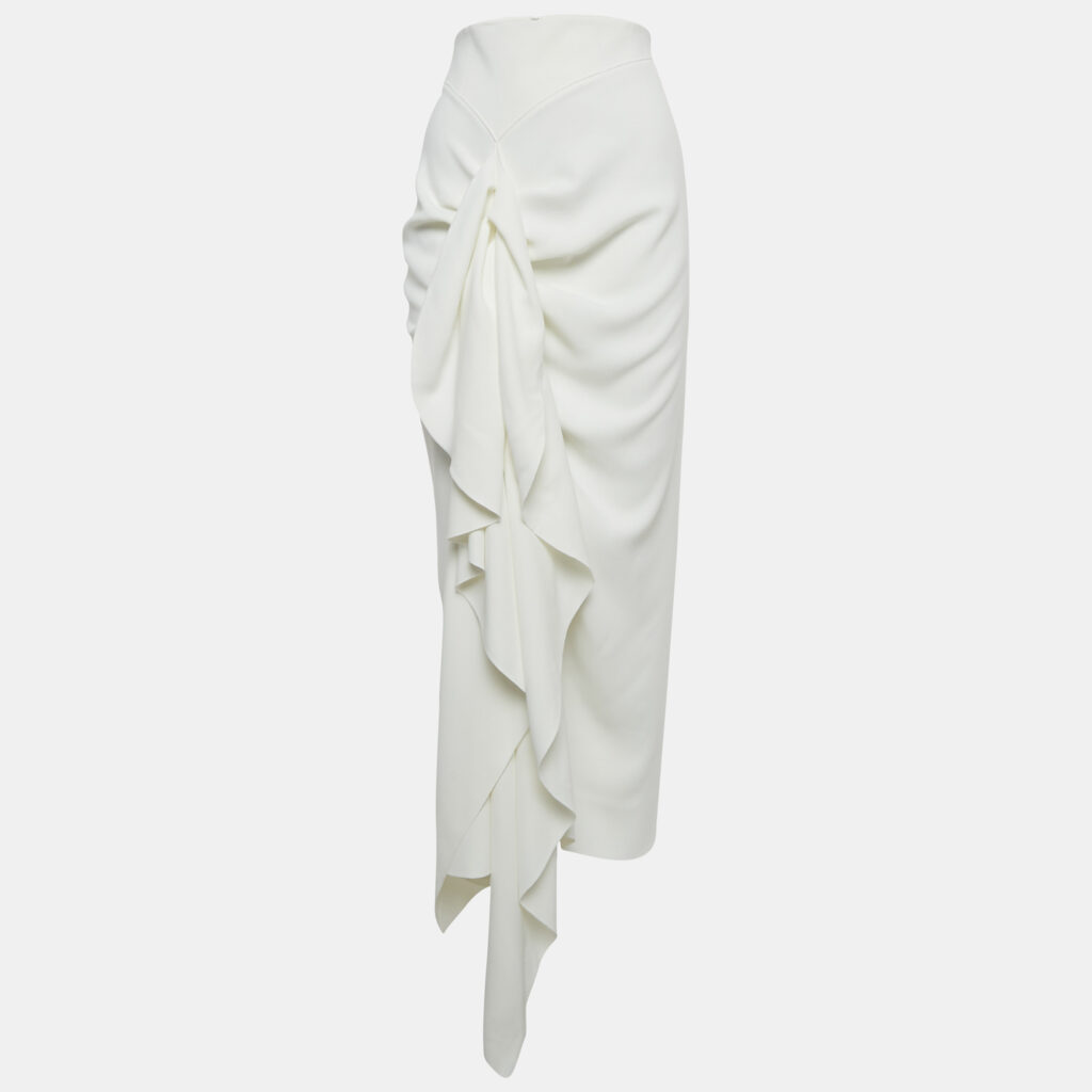 Solace London White Crepe Giana Draped Maxi Skirt M Solace London White Crepe Giana Draped Maxi Skirt M