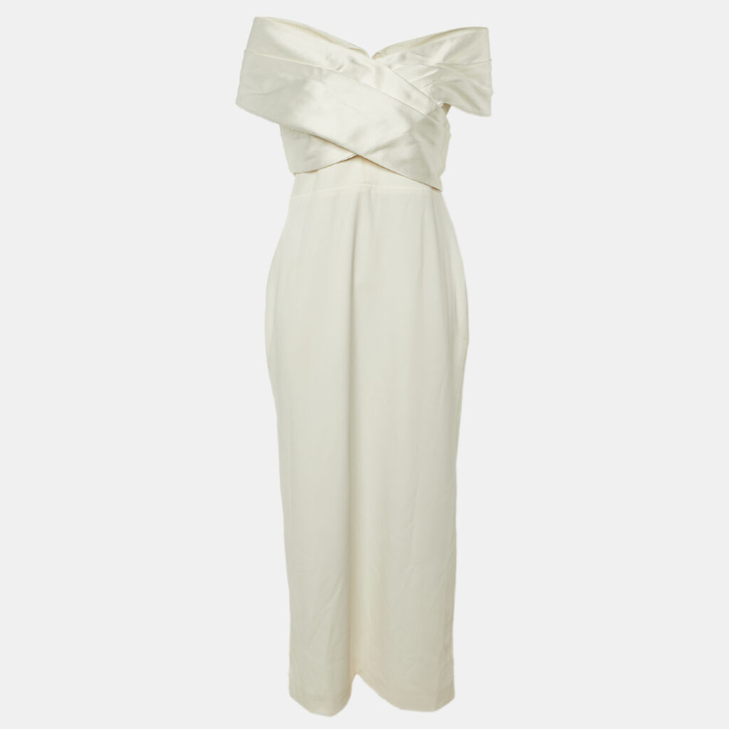 Solace London Ivory Crepe The Rhea Maxi Dress L Solace London Ivory Crepe The Rhea Maxi Dress L
