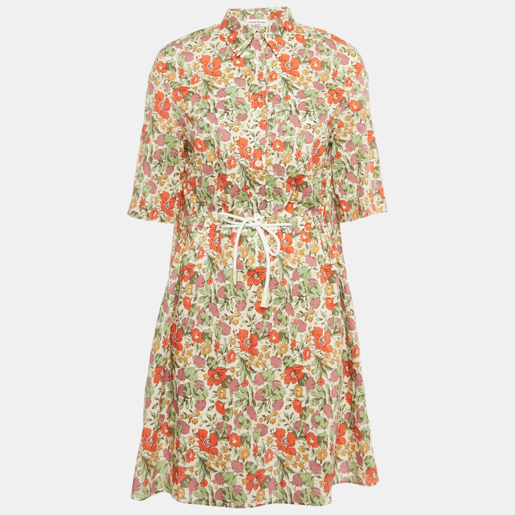 Sonia Rykiel Multicolor Floral Print Cotton Short Dress S Sonia Rykiel Multicolor Floral Print Cotton Short Dress S