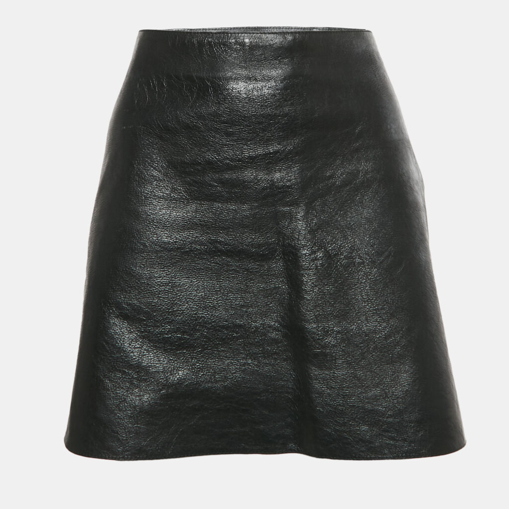 Sonia Rykiel Black Leather Buttoned Mini Skirt M Sonia Rykiel Black Leather Buttoned Mini Skirt M