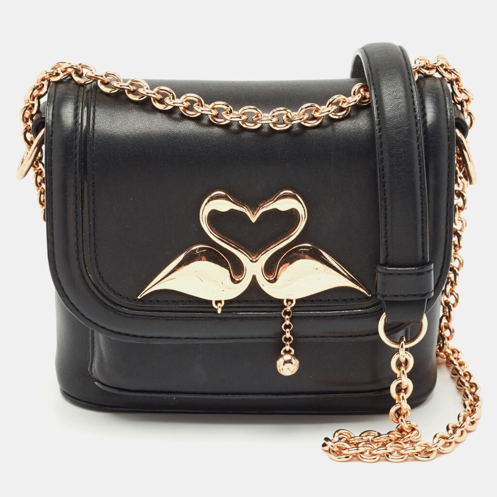 Sophia Webster Black Leather Flamingo Shoulder Bag Sophia Webster Black Leather Flamingo Shoulder Bag