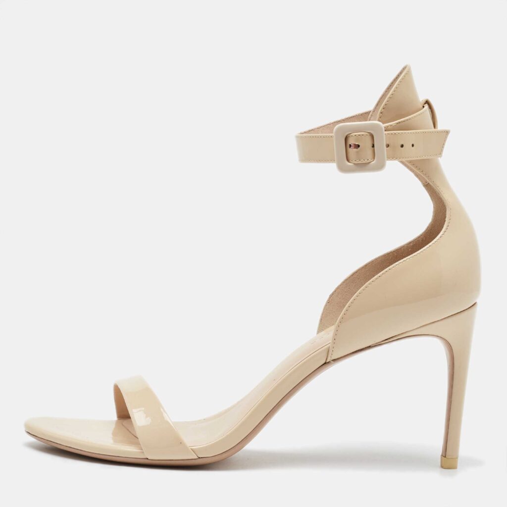 Sophia Webster Cream Patent Leather Nicole Ankle Strap Sandals Size 39