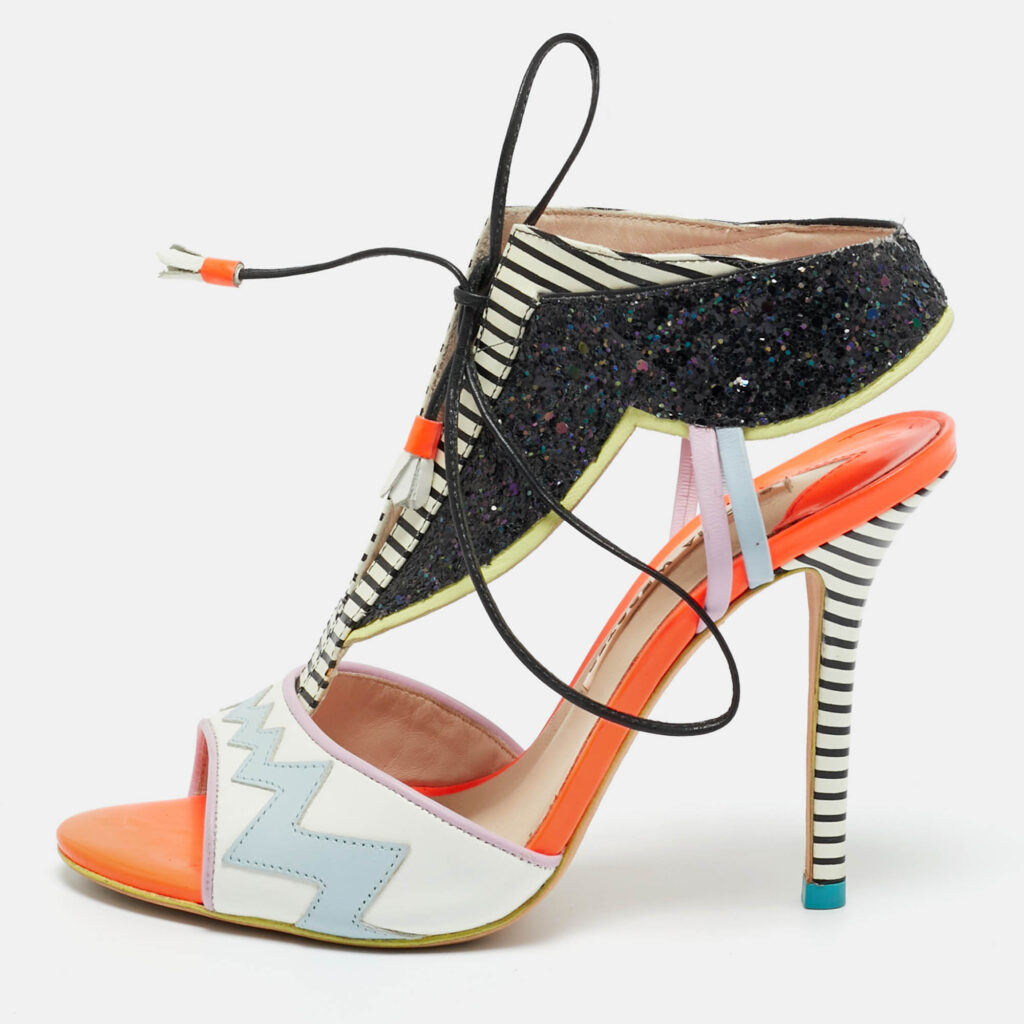 Sophia Webster Multicolor Glitter and Leather Riko Sandals Size 37 Sophia Webster Multicolor Glitter and Leather Riko Sandals Size 37