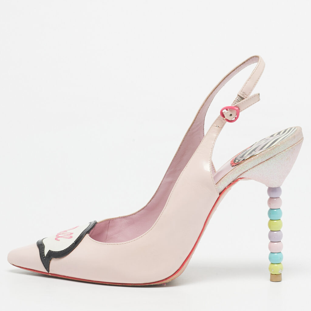 Sophia Webster for Barbie Light Pink Leather Barbie Doll Slingback Sandals Size 39