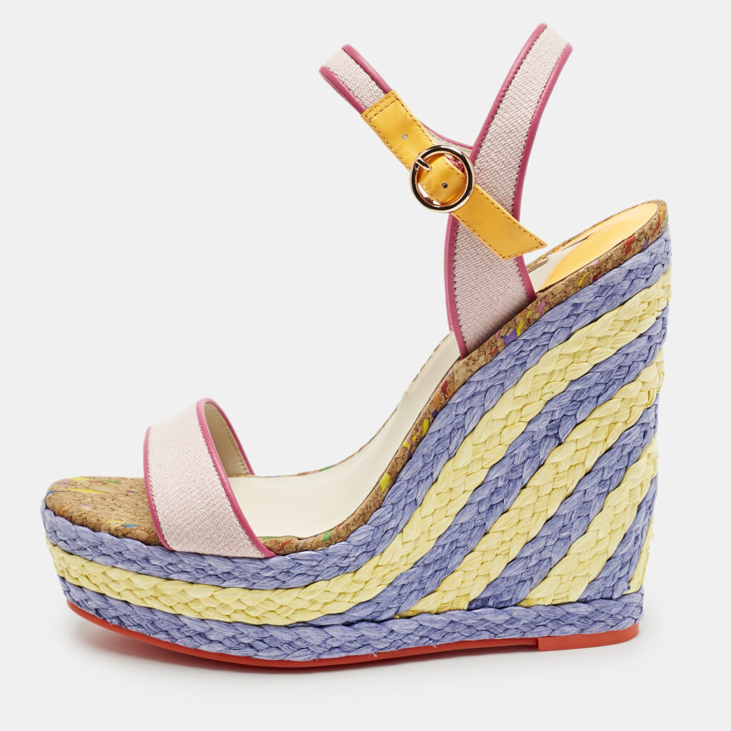 Sophia Webster Multicolor Canvas and Leather Lucita Espadrille Wedge Sandals Size 39 Sophia Webster Multicolor Canvas and Leather Lucita Espadrille Wedge Sandals Size 39