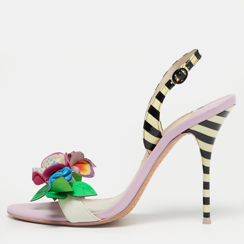 Sophia Webster Multicolor Leather Lilico Underwater Floral Embellished Slingback Sandals Size 40 Sophia Webster Multicolor Leather Lilico Underwater Floral Embellished Slingback Sandals Size 40