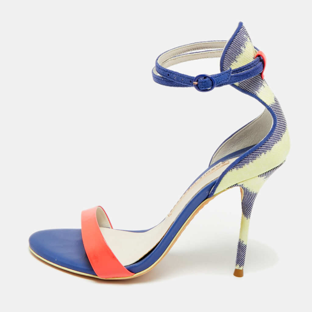 luxury-women-sophia-webster-used-shoes-p1246247-001-1.jpg Sophia Webster Nicole Size 36 Multicolor Canvas and Leather Ankle Strap Sandals