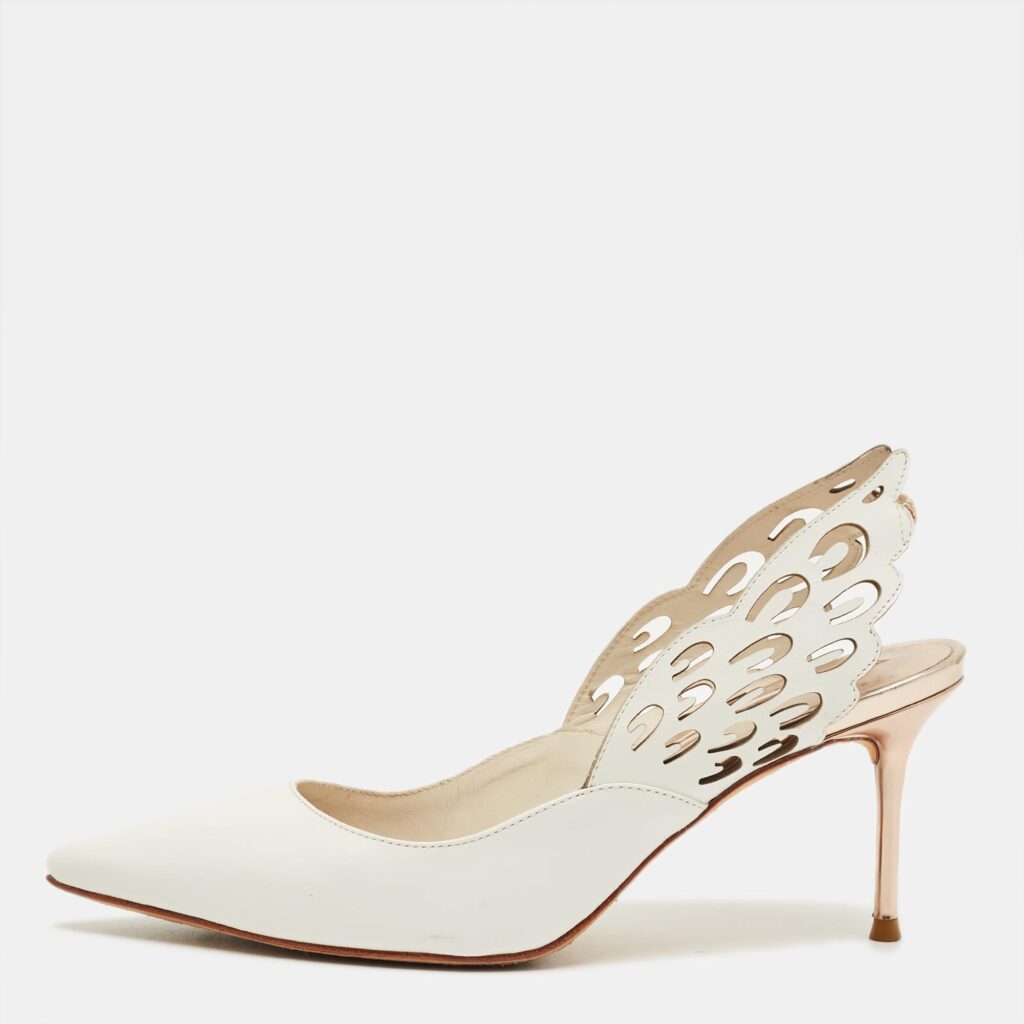 Sophia Webster Angelo Size 35.5 Beige Leather Slingback Pumps
