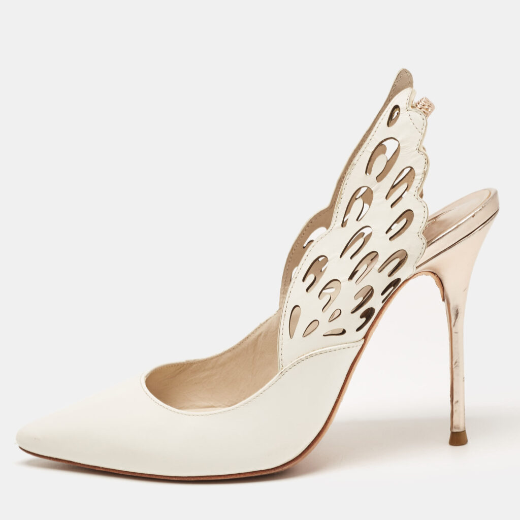 Sophia Webster White Leather Angelo Pointed Toe Slingback Pumps Size 36 Sophia Webster White Leather Angelo Pointed Toe Slingback Pumps Size 36