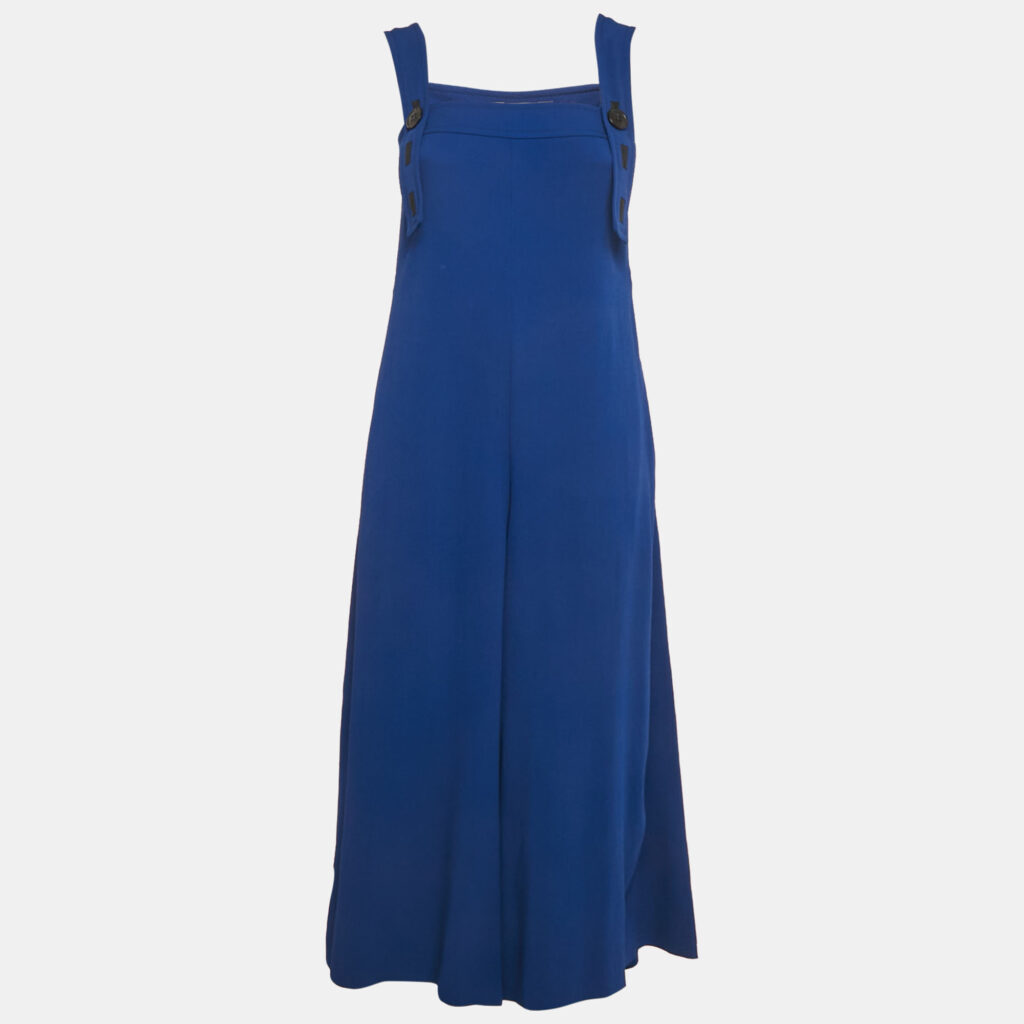 Sportmax Blue Crepe Shoulder Strap Jumpsuit XS Sportmax Blue Crepe Shoulder Strap Jumpsuit XS