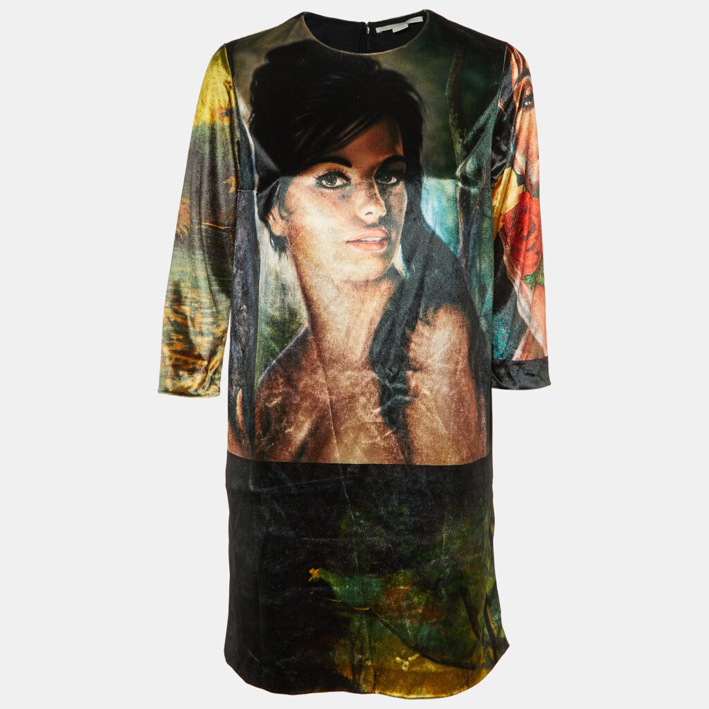 Stella McCartney Multicolor Printed Velvet Mini Dress XS Stella McCartney Multicolor Printed Velvet Mini Dress XS