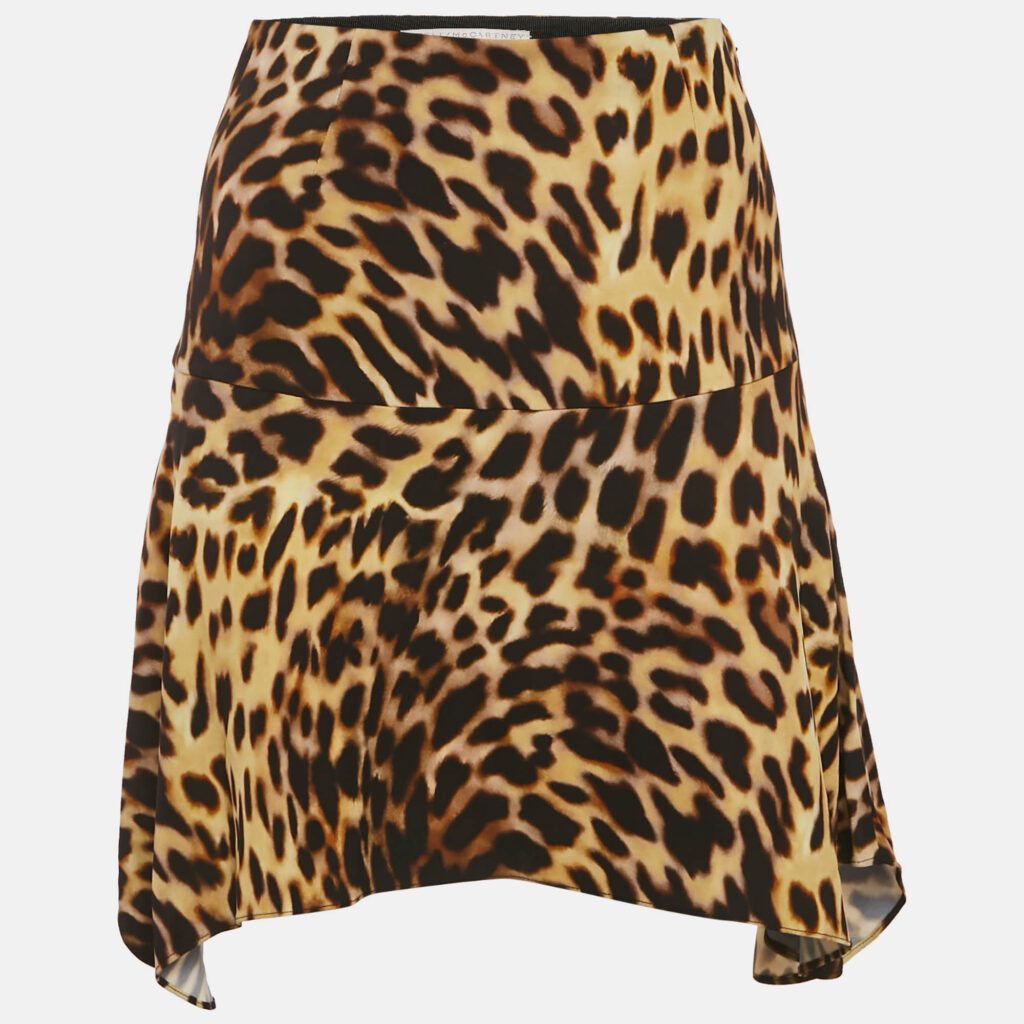 luxury-women-stella-mccartney-new-clothes-p1174441-001-1.jpg Stella McCartney Black/Brown Tortoise Shell Print Satin Envers Mini Skirt XS