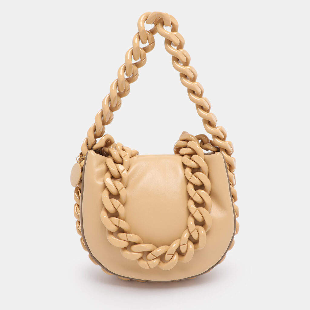Stella McCartney Beige Faux Leather Small Puffy Shoulder Bag Stella McCartney Beige Faux Leather Small Puffy Shoulder Bag
