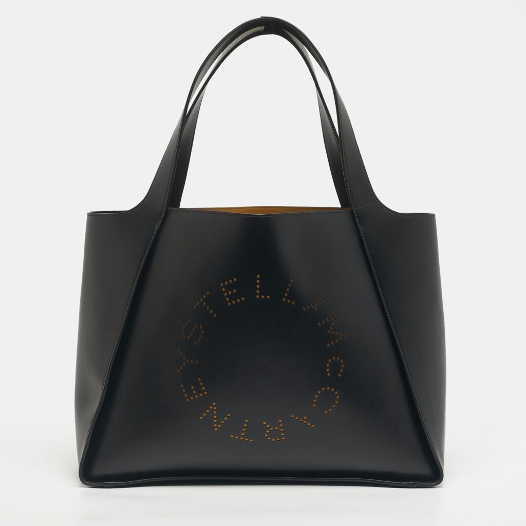 Stella McCartney Black Faux Leather Large The Logo Tote