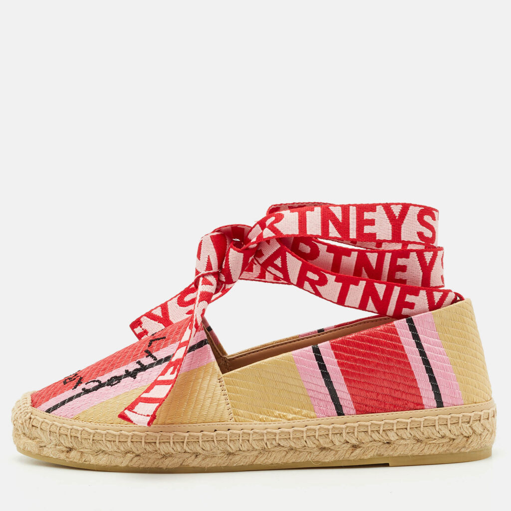 Stella McCartney Multicolor Striped Raffia Gaia Espadrille Flats Size 37 Stella McCartney Multicolor Striped Raffia Gaia Espadrille Flats Size 37