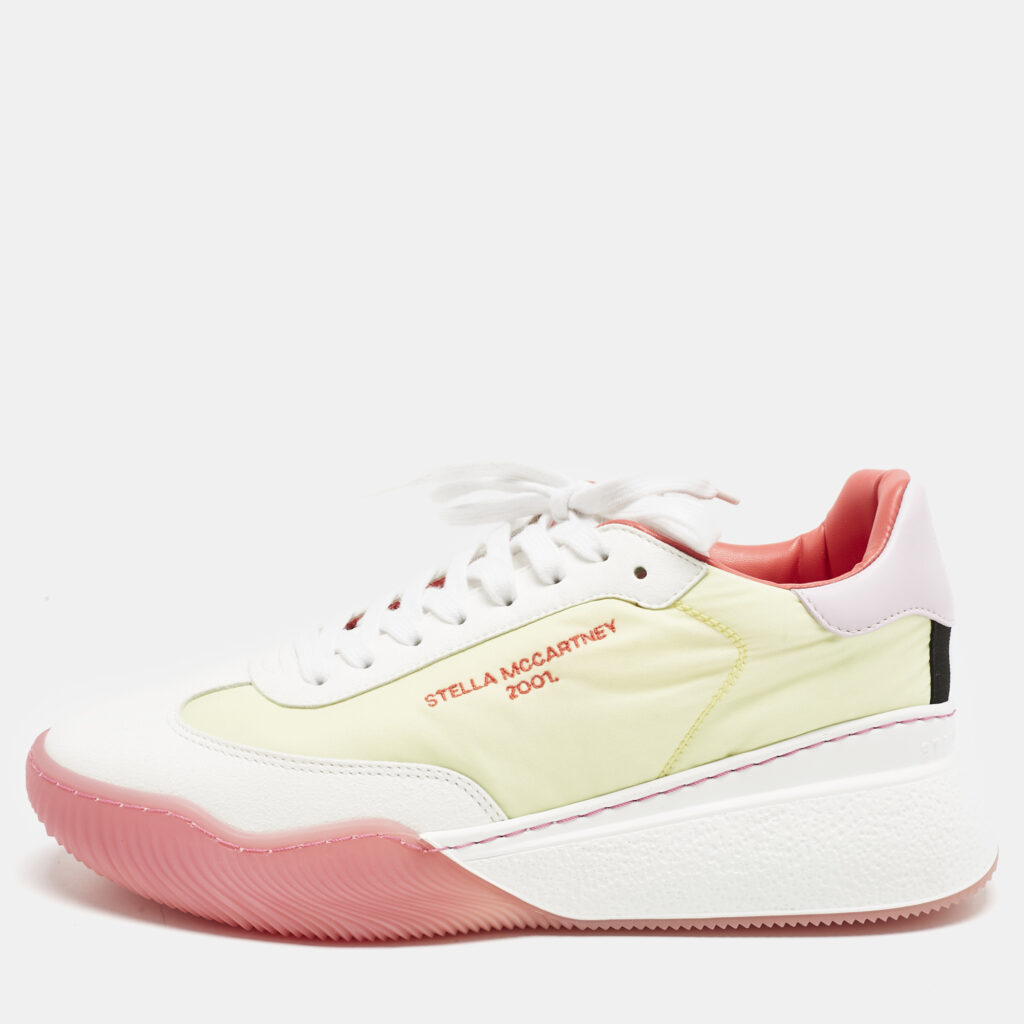 Stella McCartney Multicolor Faux Leather and Faux Suede Lace Up Sneakers Size 40 Stella McCartney Multicolor Faux Leather and Faux Suede Lace Up Sneakers Size 40