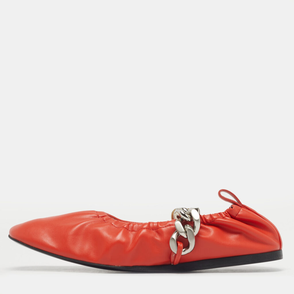 Stella McCartney Orange Faux Leather Falabella Soft Ballet Flats Size 37 Stella McCartney Orange Faux Leather Falabella Soft Ballet Flats Size 37