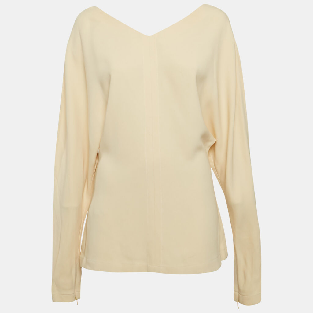 Stella McCartney Cream Crepe Dolman Sleeve Top M