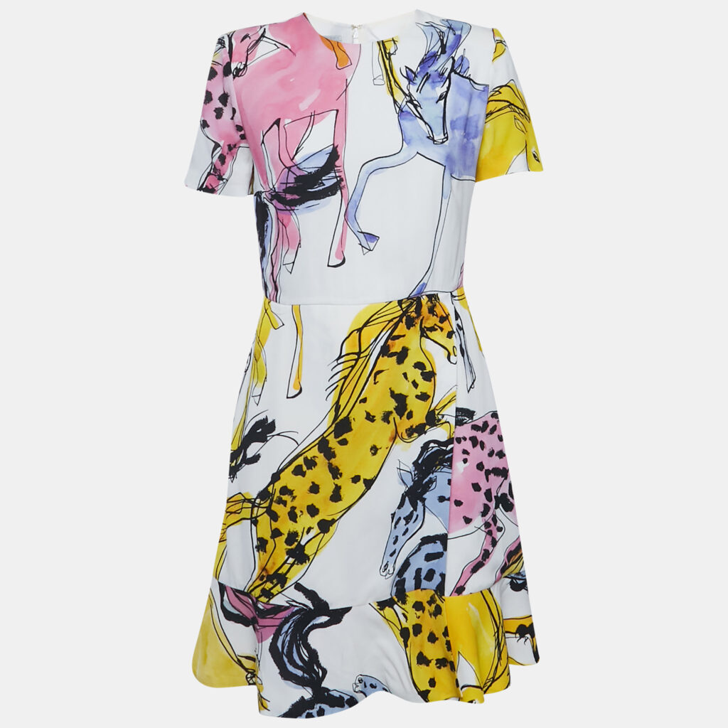 Stella McCartney White Printed Crepe Mini Dress S Stella McCartney White Printed Crepe Mini Dress S