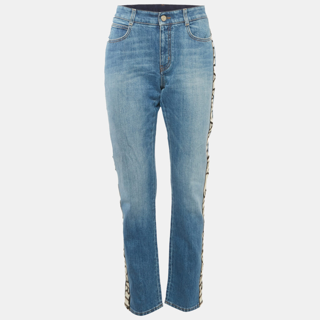 Stella McCartney Blue Logo Tape Denim Jeans M Waist 29"