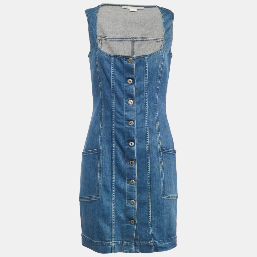 Stella McCartney Blue Denim Scoop Neck Mini Dress M Stella McCartney Blue Denim Scoop Neck Mini Dress M