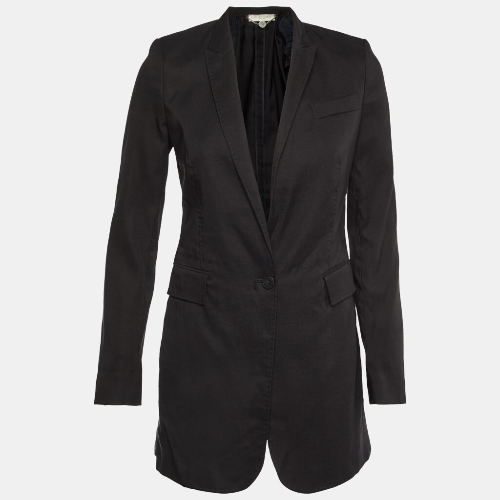 Stella McCartney Black Silk Blend Single Breasted Blazer S Stella McCartney Black Silk Blend Single Breasted Blazer S