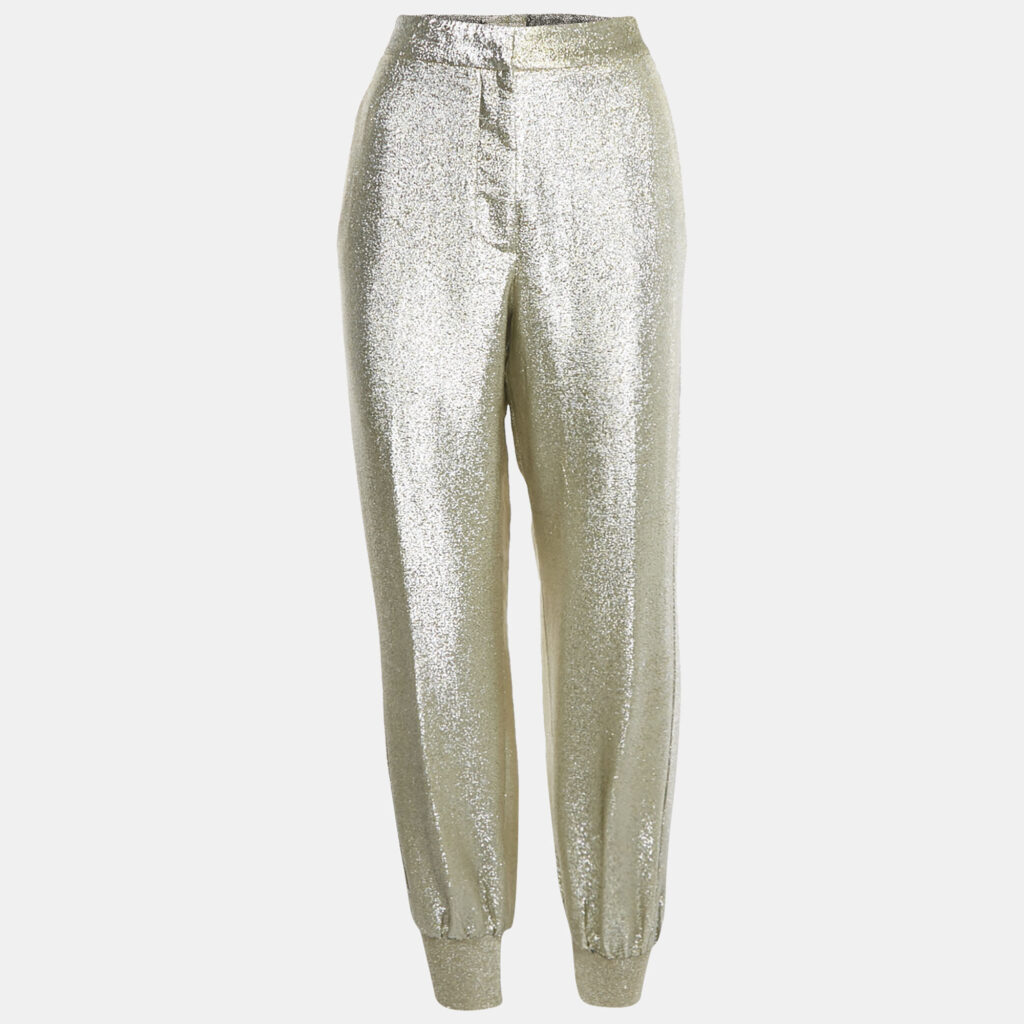 Stella McCartney Metallic Lurex Jogger Trousers M