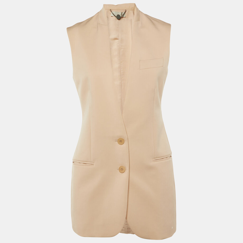 Stella McCartney Beige Wool Long Vest S Stella McCartney Beige Wool Long Vest S