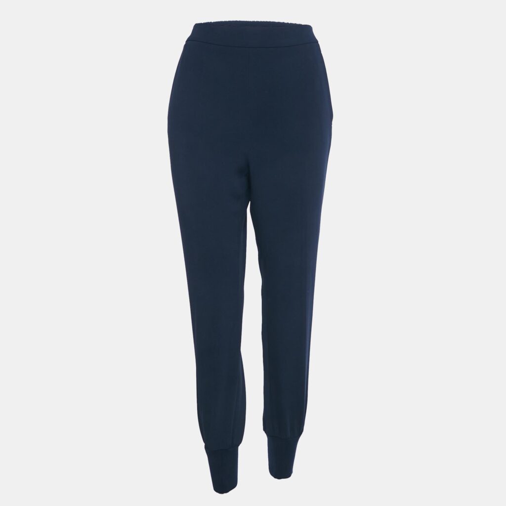 Stella McCartney Navy Blue Crepe Joggers M Stella McCartney Navy Blue Crepe Joggers M
