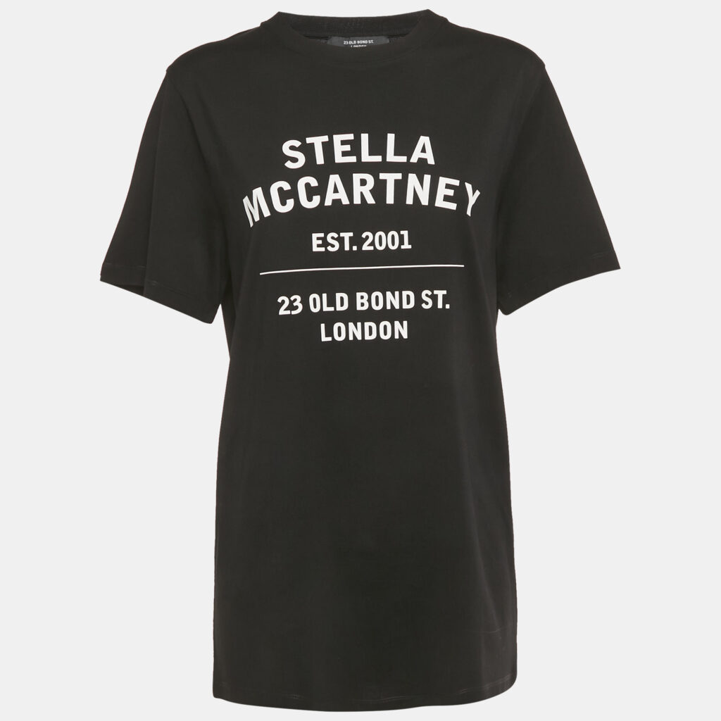 Stella McCartney Black 23 Old Bond Street London Print Cotton T-Shirt XS Stella McCartney Black 23 Old Bond Street London Print Cotton T-Shirt XS