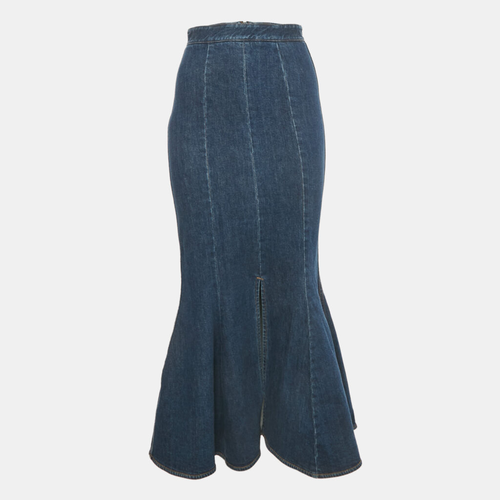 Stella McCartney Blue Denim Flared Maxi Skirt S Stella McCartney Blue Denim Flared Maxi Skirt S