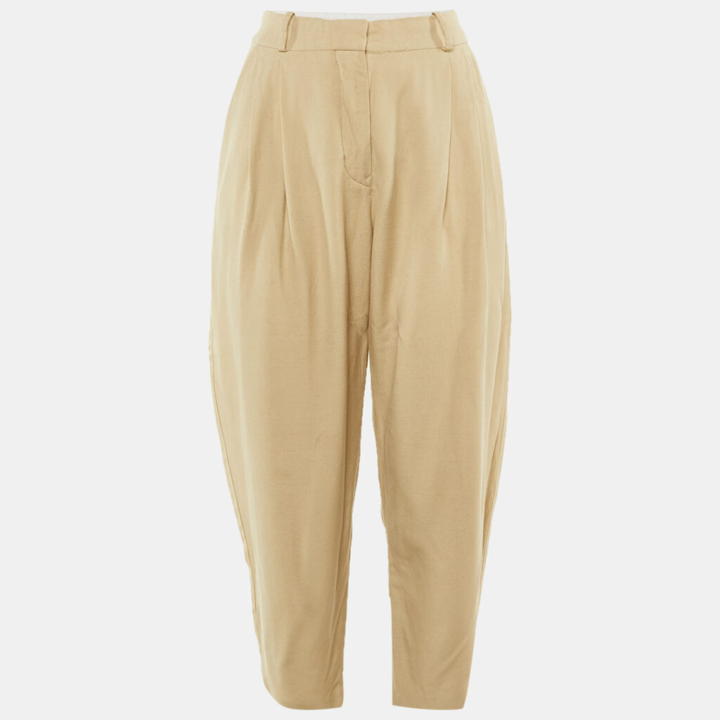 luxury-women-stella-mccartney-used-clothes-p1244668-004-1.jpg Stella McCartney Beige Crepe Cropped Trousers S