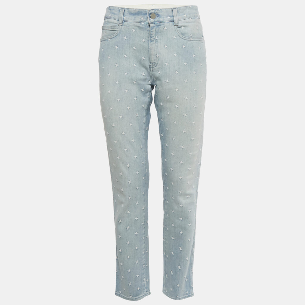 luxury-women-stella-mccartney-used-clothes-p1248175-006-1.jpg Stella McCartney Blue Star Embroidered Denim Jeans M/Waist 31"