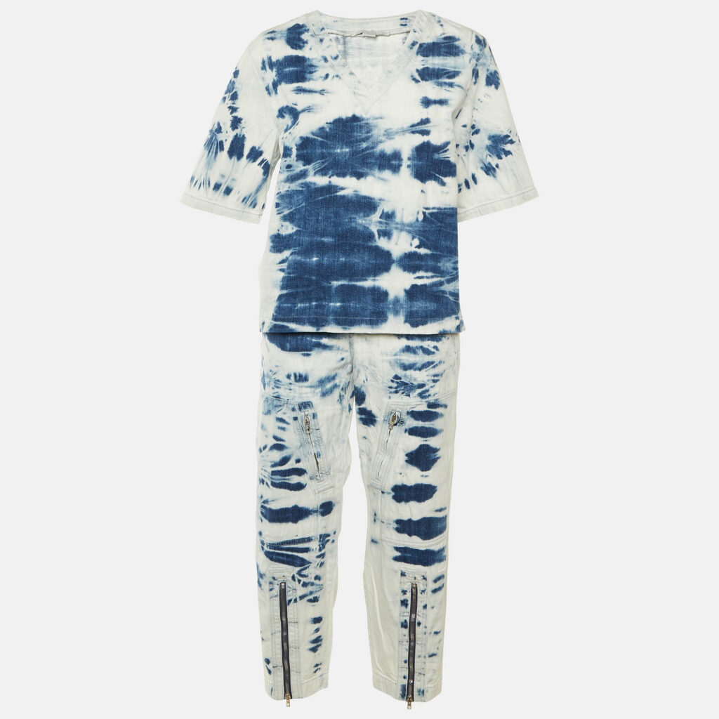 luxury-women-stella-mccartney-used-clothes-p1249567-001-1.jpg Stella McCartney Blue Tie Dye Denim Co-Ord Set M