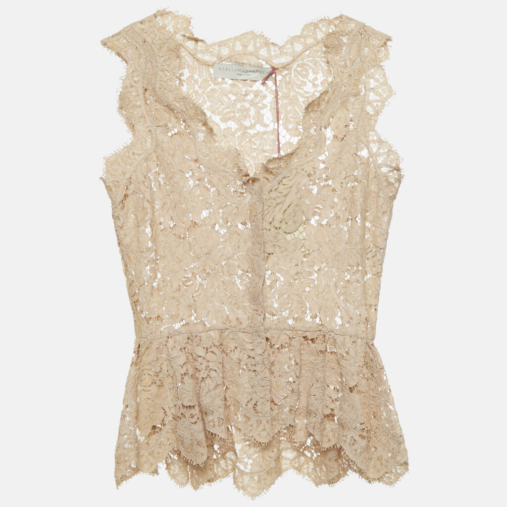 Stella McCartney Beige Lace Sleeveless Top XS Stella McCartney Beige Lace Sleeveless Top XS