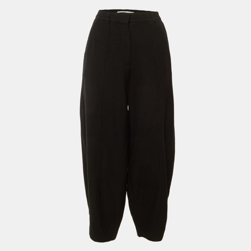 Stella McCartney Black Cady Tapered Trousers S Stella McCartney Black Cady Tapered Trousers S