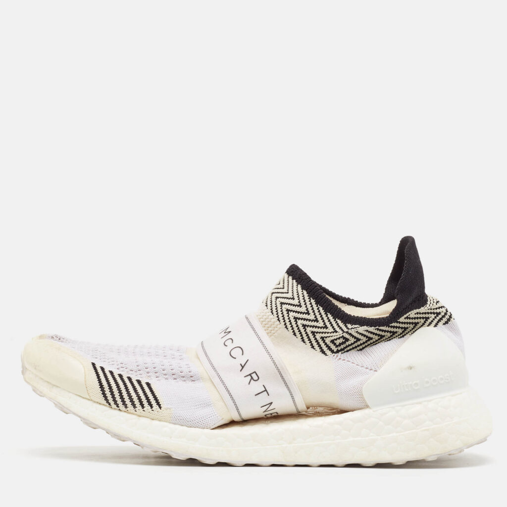 Stella McCartney x Adidas White Knit Fabric Ultra Boost x 3 D S Slip On Sneakers Size 38 1/3
