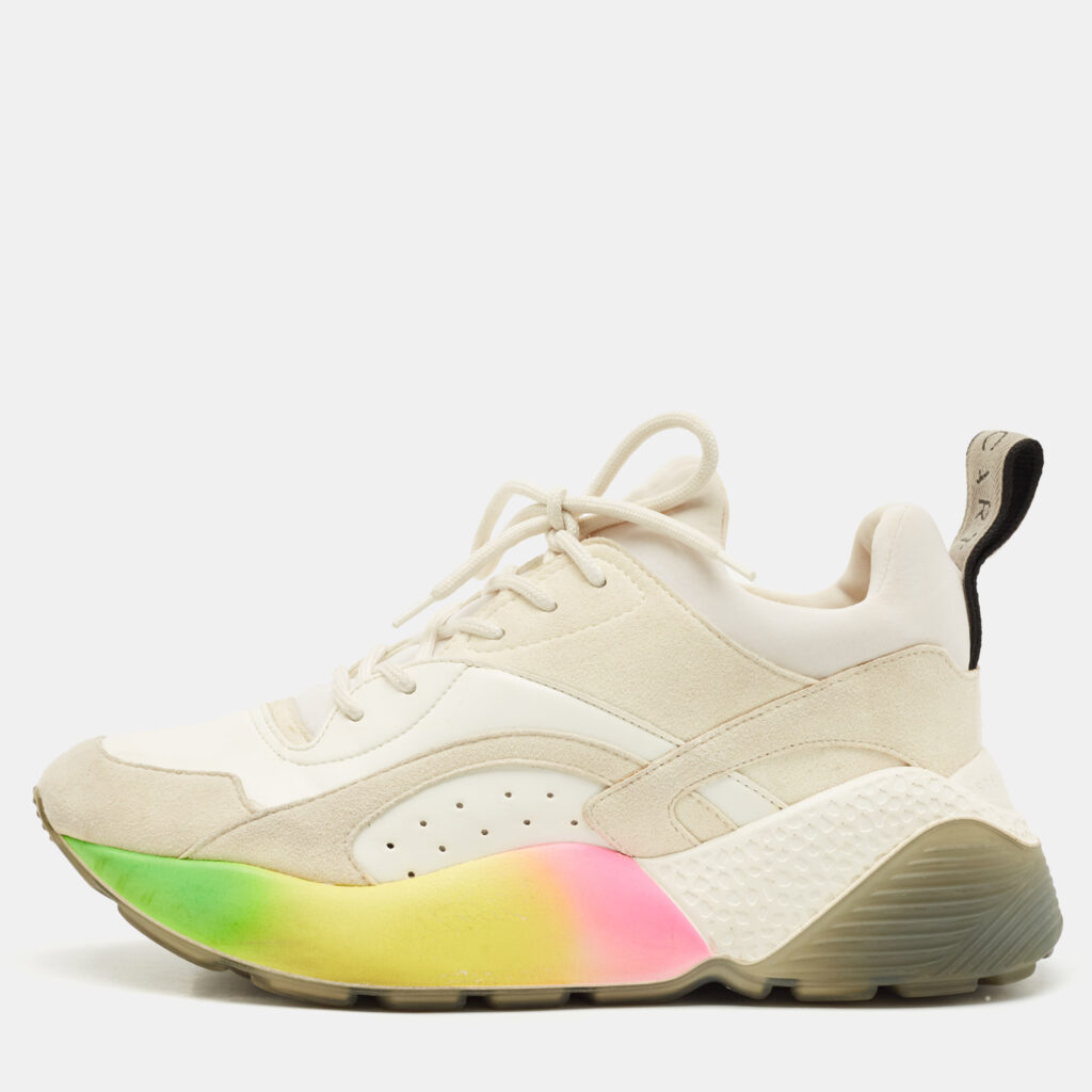 Stella McCartney Multicolor Faux Leather and Faux Suede Eclypse Lace Up Sneakers Size 38 Stella McCartney Multicolor Faux Leather and Faux Suede Eclypse Lace Up Sneakers Size 38