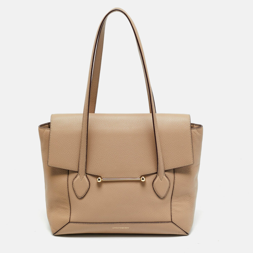 Strathberry Mosaic Beige Leather Tote Strathberry Mosaic Beige Leather Tote