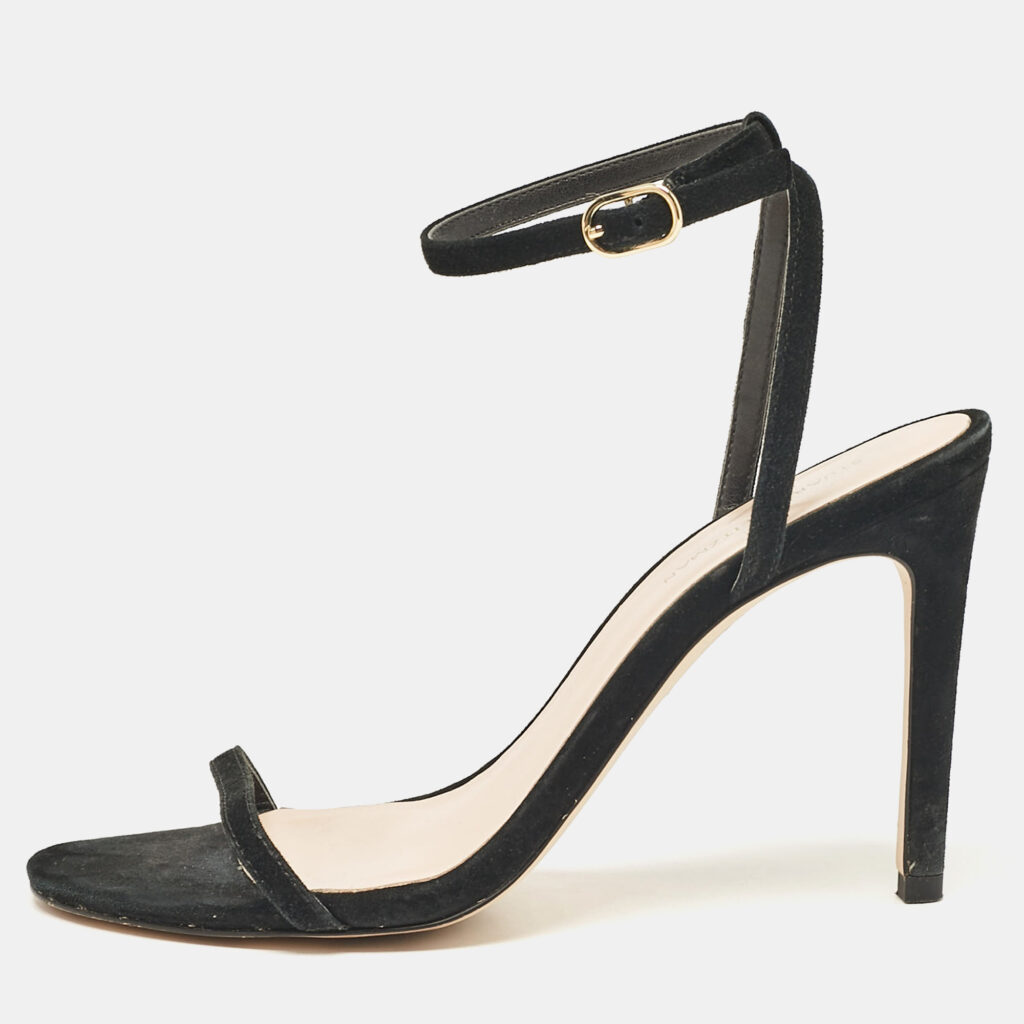 Stuart Weitzman Black Suede Ankle Strap Sandals Size 37.5 Stuart Weitzman Black Suede Ankle Strap Sandals Size 37.5